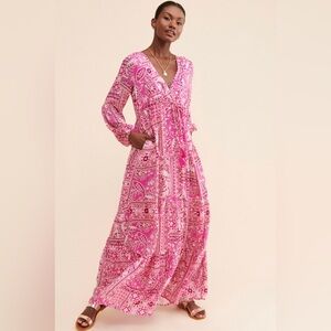 Pink Paisley Maxi Dress